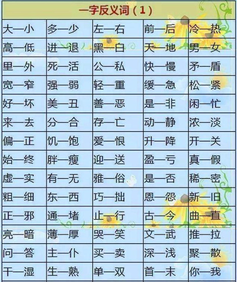 反义词大全